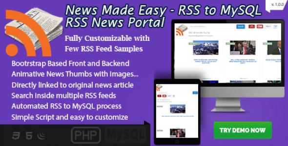 News Made Easy - RSS Feed Reader with MySQL Support